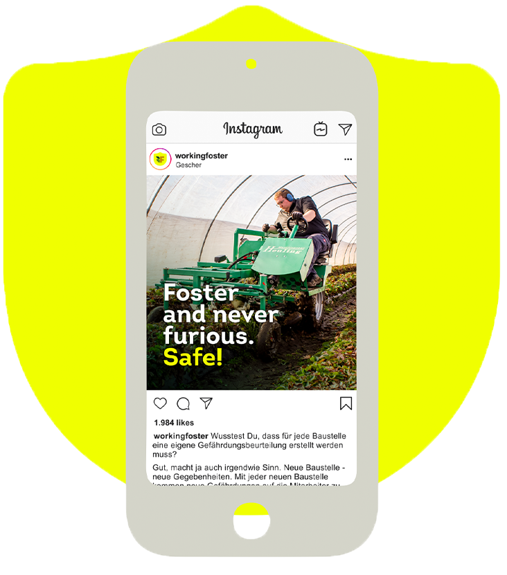 Foster Instagram Profil Aktuelles zum grünen Arbeitsschutz